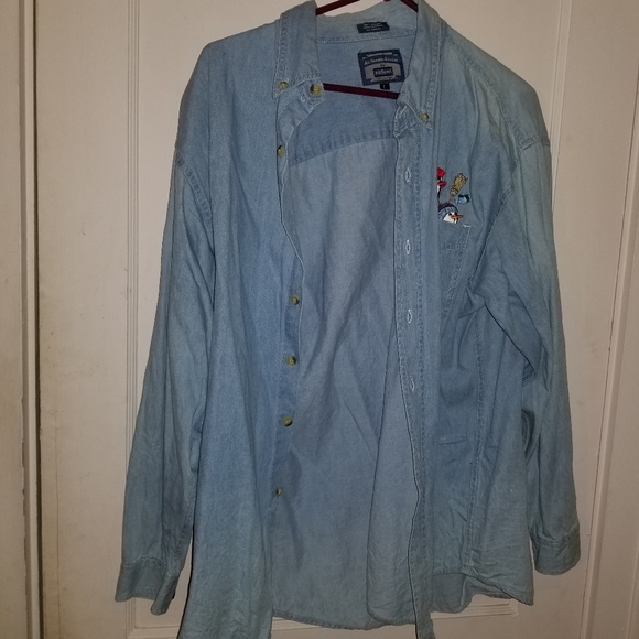 Snowman embroidered Jean shirt - Picture 2 of 4